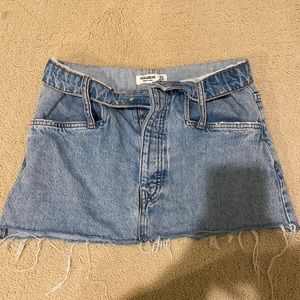 Denim mini fold over skirt